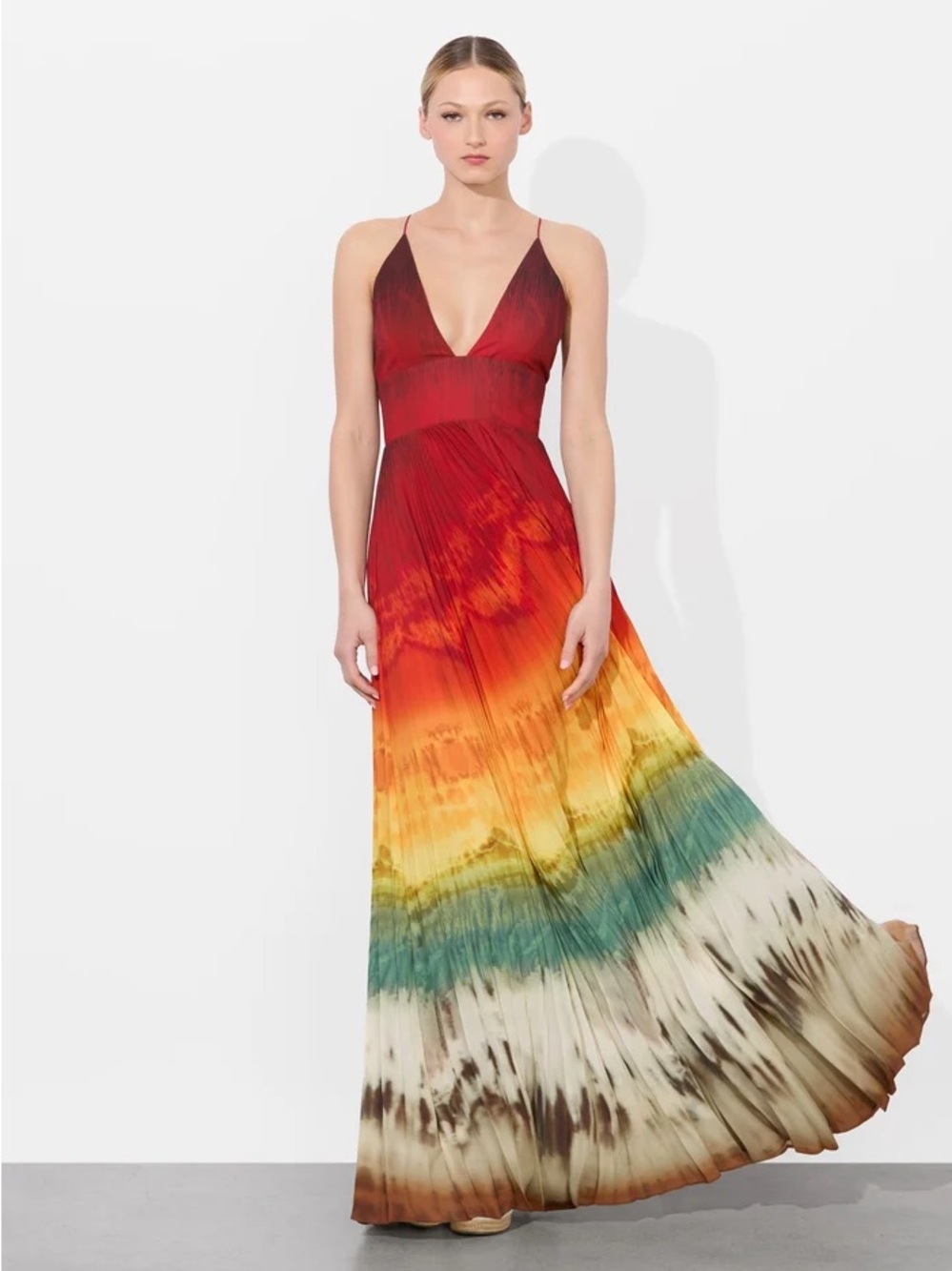 ALICE + OLIVIA LAUREN PLEATED MAXI DRESS  SIZE 6 NWT